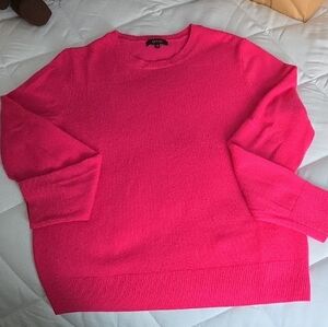 Quince Vibrant Pink Crew Neck Sweater